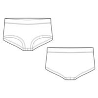 Girls lingerie underwear. Lady underpants. Female white knickers. vector