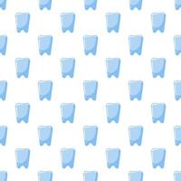 Tooth icon seamless pattern. Blue tooth symbol backdrop vector