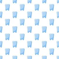 Tooth icon seamless pattern. Blue tooth symbol backdrop vector