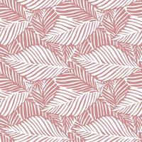 Abstract pink jungle seamless pattern. Exotic plant. vector