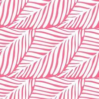 Abstract pink leaf seamless pattern. Exotic plant. Tropical pattern vector