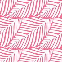 Abstract pink leaf seamless pattern. Exotic plant. Tropical pattern vector