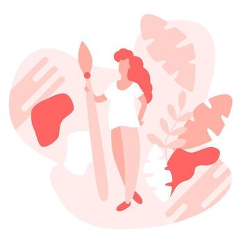 estudio de diseño, diseño, dibujo, diseño gráfico, creatividad, ideas ilustración vectorial plana mínima. cursos en línea, libros, tutoriales para móviles y gráficos web vector