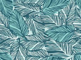 Tropical pattern, palm leaves seamless vector floral background. Exotic plant on stripes print illustration. Summer nature jungle print. Leaves of palm tree on paint lines.