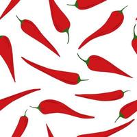 Chili peppers seamless pattern. Pepper hand drawn wallpaper. vector