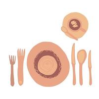 Diner object set isolated on light backdrop. vector