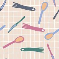 Fork, knife, Spoon seamless pattern Simple style vector