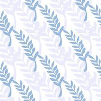 Leaf branch backdrop. Blue leaves seamless pattern. vector