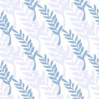 Leaf branch backdrop. Blue leaves seamless pattern. vector