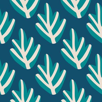 Leaf seamless pattern. Doodle leaves fabric textile design. Simple backdrop