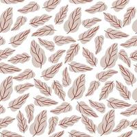 Autumn forest leaves seamless pattern on white background. vector