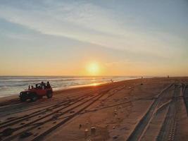 Parangtritis beach in the afternoon at sunset photo