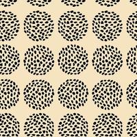 Retro seamless pattern with dotted circles. geometric ornament. vector