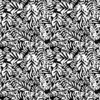 Seamless repeating pattern with silhouettes of palm tree leaves in black on white background. vector
