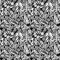 Seamless repeating pattern with silhouettes of palm tree leaves in black on white background. vector