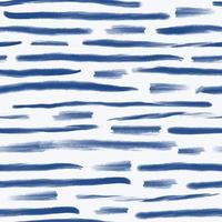 Artistic brush stripes seamless pattern. Hand drawn blue ink stripe vector