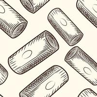 Wine bottle cork seamless pattern. Cork stoppers backdrop. vector