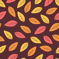 Seamless abstract autumn background with leaves.Vector background vector