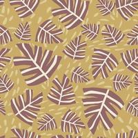 Hand drawn leaves seamless pattern. Simple design vector