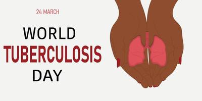 World tuberculosis day, background with lungs on the hands vector