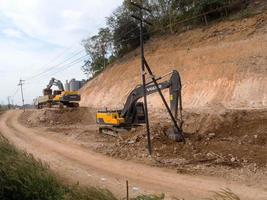 NAKHON RATCHASIMATHAILAND07 DECEMBER 2018Construction activities throughout the railway from Bangkok to Nakhon Ratchasima.Support for upcoming high speed rail lines.on07 DECEMBER 2018in Thailand photo