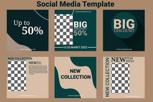 Modern promotion square web banner for social media mobile app vector
