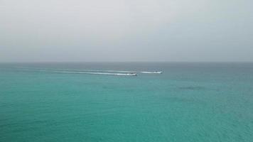 Two tourist boats on the tourist sea route video