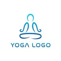 yoga logo template with an image of a person sitting cross-legged. vector