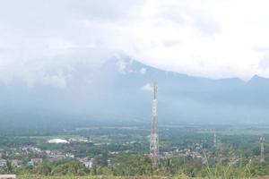 mountain view with cloudy background photo