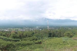 mountain view with cloudy background photo