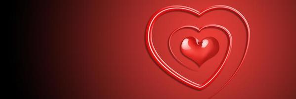 Happy valentine. Heart shaped symbol of love. 3d illustration photo