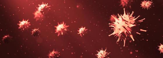 Coronavirus outbreak, microscopic view of influenza virus cells. 3D illustration photo