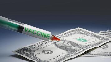 Costs of development and creation of Coronavirus vaccination. 3D Rendering photo