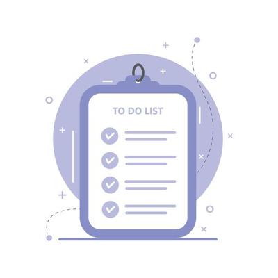 Check list illustration. To do list concept. Completion tasks. - Vector illustration flat design