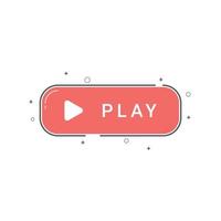 Play button element design on white background. vector