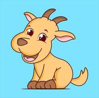 cute goat cartoon character vector