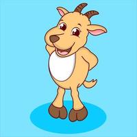 cute goat cartoon character vector