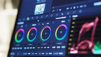 Color grading graph or RGB colour correction indicator on monitor photo