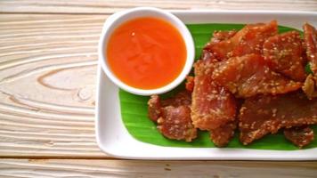 sun dried pork with sauce video