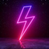 Neon lightning sign levin symbol hologram led laser photo