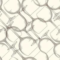 Wine glassware seamless pattern. Empty wine glass backdrop vector