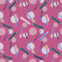 Fork, knife, Spoon seamless pattern Simple style vector