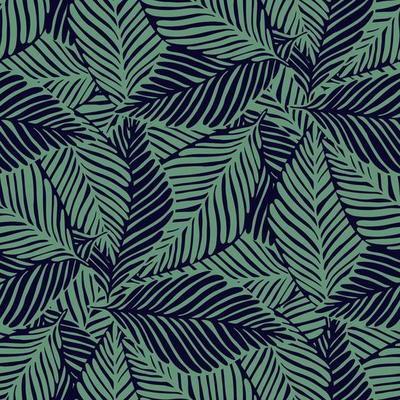 Abstract trendy jungle seamless pattern. Exotic plant.