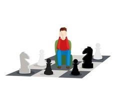 problem of choice. make a move to chess. vector illustration