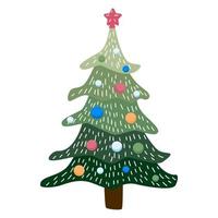 árbol de navidad con regalos. tarjeta de Navidad. ilustración. vector