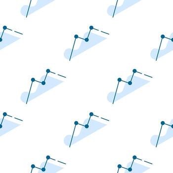 Graph, diagram icon seamless pattern. Finance statistics vector