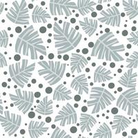 Hand drawn monstera leaves seamless pattern. Summer design vector