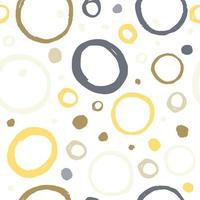 Abstract seamless pattern with circle round shapes elements on white background. vector