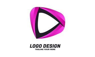 stock vector logo triangle with colorful design technology