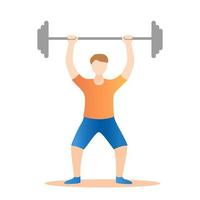 strong man powerlifting. Weight lifter athlete Vector illustration